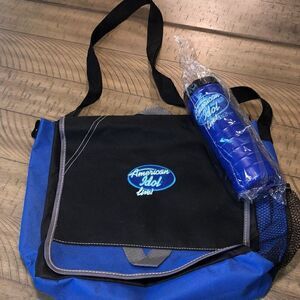American 🇺🇸 Idol Live Messenger Bag & Water 💧 Bottle NEW SWAG from 2015 Fun!